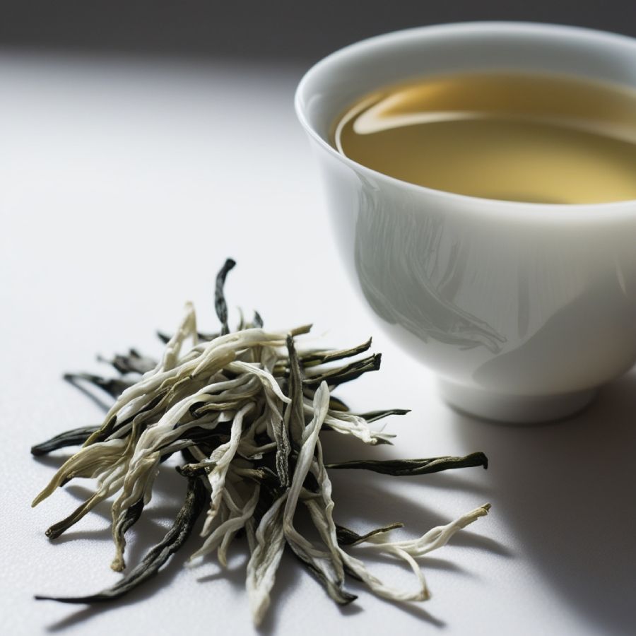 Tè bianco e tazza Tè bianco e tazza di tè